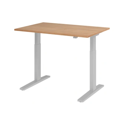 Abbildung von Hammerbacher Schreibtisch XMKA12 Nussbaum/Silber