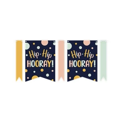 Abbildung von PD Party 7024803 Flagge Banner Elegant Stil Partei Dekoration Festlich Aussehen Hip Hooray, Mehrfarbig, 8.5cm Länge x Breite 7.5cm Höhe