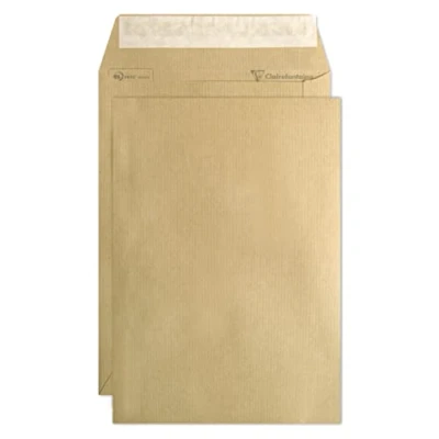 Abbildung von Clairefontaine 742C Karton mit 500 Versandtaschen Rillen Kraftbraun C5 162x229 mm, selbstklebend, 90g, 1