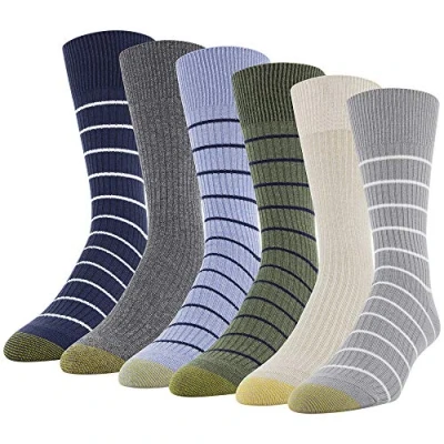 Abbildung von Gold Toe Herren Stanton Crew Socken, Multipairs Kleidersocken, Hellgrau, Sortiert (6 Paar), L (6er Pack)