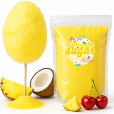 Abbildung von 1KG Pina Colada Zucker für Zuckerwatte Aromazucker Farbzucker Gelb die Zuckerwattemaschine mit Zuckerwattezucker