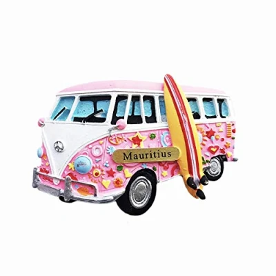 Abbildung von Mauritius 3D Bus Kühlschrankmagnet, Harz, Reisesouvenir, handgefertigt, Dekoration für Zuhause und Küche, Sammlung, Geschenk