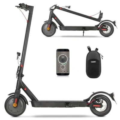Abbildung von E Scooter mit Straßenzulassung, ABE Elektroroller Belastung bis 120kg, 30 km Reichweite, LED, 20km/h, 350W Motor, 8,5 Zoll Wabenreifen,Duales Bremssystem Roller für Erwachsene (Doppelfederung)