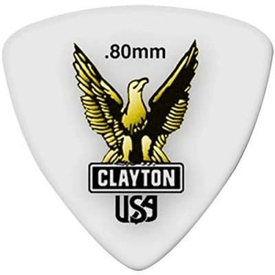 Abbildung von Clayton Plektrum Acetal Polymer Verpackung 12 Stück, 0,80 mm Adler Rounded Triangle