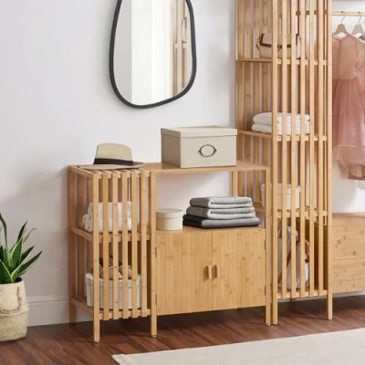 Abbildung von en.casa Beistellschrank »Varanger« 93,5x40x80cm Bambus