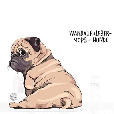 Abbildung von Sunnywall Wandtattoo Aufkleber Mops Hund mach Sitz