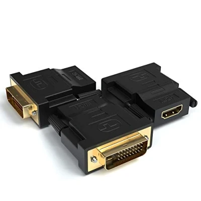 Abbildung von JAMEGA HDMI auf DVI Adapter 3er Pack A Buchse Stecker 4K Ultra HD Full 1080P HDTV Konverter Kontakte vergoldet