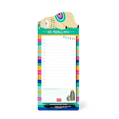 Abbildung von Legami Magnetischer Notizblock, Don&#039;t Forget, 11 x 26 cm, FSC® zertifiziertes Papier, Papier mit 80 g/m², Rückseite aus Hartkarton, Magnetfuß, Lama Thema, 60 abnehmbare Blätter