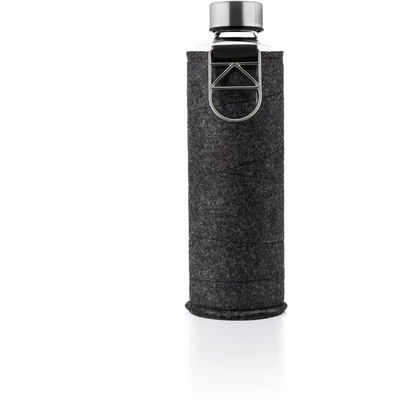 Abbildung von equa Trinkflasche &quot;Mismatch&quot;, Borosilikatglas, mit Filzcover und Metallgriff