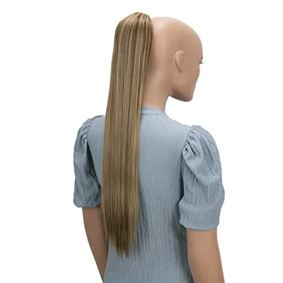 Abbildung von CAISHA 65cm Haarteil Mit Kordelverschluss Langhaar Zopf Pferdeschwanz Haarverlängerung Glatt Braun Blond Mix PH612