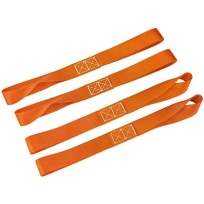 Abbildung von LITTOU KOLOME 1&quot; x 12&quot; Doppelschlaufen Zurrschlaufen Schlaufen Spanngurte für Motorrad, ATV, UTV, Fahrrad 2300 Lbs (Orange, 4 Stück)