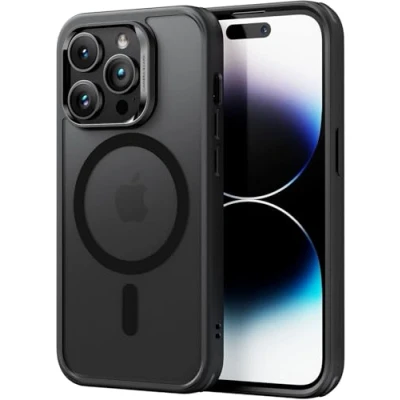 Abbildung von ESR für iPhone 14 Pro Max Hülle, kompatibel mit MagSafe, Classic Hybrid Magnetische HaloLock, Militärnorm Sturzschutz Handyhülle, Kratzfeste Rückseite Case, Mattschwarz
