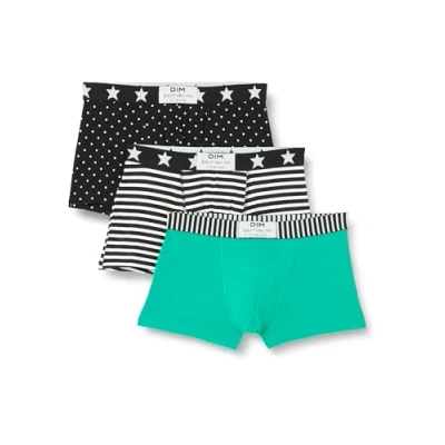 Abbildung von Dim Boxershorts Stretch Baumwolle Vibes Herren x3, Schwarz/Weiß/Grün, L