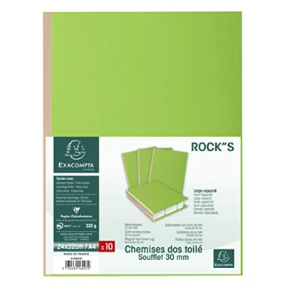 Abbildung von Exacompta 416007E 10 Pack Aktendeckel für DIN A4 24 x 32 cm lose Blattablage grün