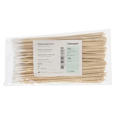 Abbildung von Wattestäbchen Holz Kleiner Kopf 15 cm 100 St
