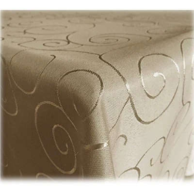 Abbildung von JEMIDI Tischdecke Ornamente Seidenglanz Edel Tisch Decke Tafeldecke 31 Größen und 7 Farben Cappuccino 110x160