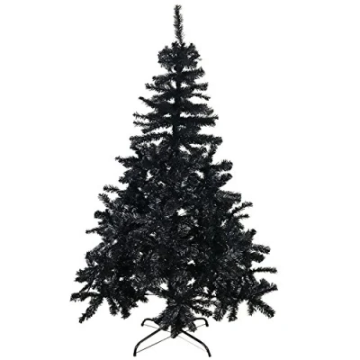 Abbildung von FineHome Künstlicher Weihnachts Tannenbaum Weihnachtsbaum 120cm 150cm 180cm Christbaum inkl Stände, Farben:Schwarz, Größen:150cm