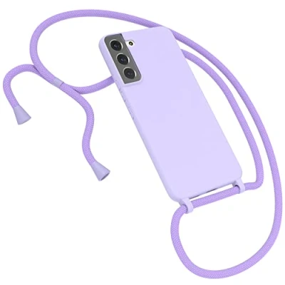 Abbildung von EAZY CASE Premium Silikon Handykette kompatibel mit Samsung Galaxy S22 Plus 5G Handyhülle Umhängeband, Handykordel Schutzhülle, Silikonhülle, Hülle Band, Kette, Lavendel Lila