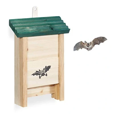 Abbildung von relaxdays Vogelhaus Fledermauskasten mit grünem Dach