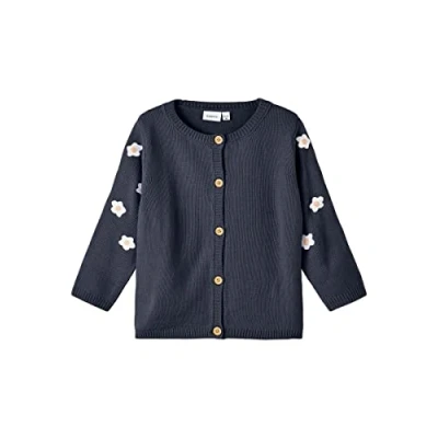 Abbildung von NAME IT Girl&#039;s NMFBESALLY LS Knit Card Strickjacke, Dark Sapphire, 104