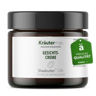 Abbildung von Kräutermax. Sheabutter Gesichtscreme Gesichtspflege Creme Gesicht für Trockene Haut, 100 ml