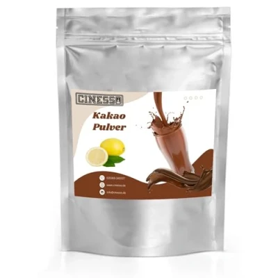 Abbildung von Cinesso Kakao Trinkschokolade Kakaopulver, Schokoladengetränk, Schokoladenaromen, mit natürlichen Aromen, schnelle und einfache Zubereitung, für Feierlichkeiten (10 Kg, Zitrone)