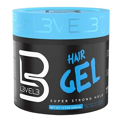 Abbildung von L3VEL3 Super Strong Hair Gel Creates Sleek, Long Lasting Hairstyles Gives Volume and Adds Shine Water Based Flake Free Formula Clean Refreshing Scent Rinses out Easily 500 ml