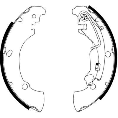 Abbildung von TEXTAR 91061100 Bremsbacken 203,2 38 mit Handbremshebel ohne Zubehör FIAT: Punto II Schrägheck, Idea, LANCIA: Musa