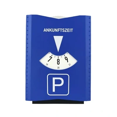 Abbildung von Truento Parkscheibe mit Eiskratzer und Gummilippe aus Kunststoff für Auto, LKW Motorrad inkl. 3X Einkaufswagenchip zugelassen nach StVO