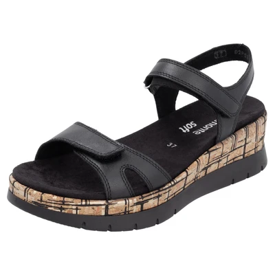 Abbildung von Remonte Keilsandalette, Riemchensandale, Bequemschuh, Sommerschuh mit Klettverschlüssen