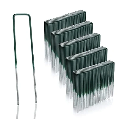 Abbildung von GardenMate 250 Kunstrasen Erdanker Halb Grün Feuerverzinkt aus Stahldraht 150mm lang 25mm breit Stärke 2,9mm Flacher Kopf