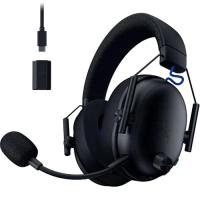 Abbildung von Razer BlackShark V3 for Playstation Kabelloses E Sport Headset Triforce 50 mm Treiber Abnehmbares Breitband Mikrofon HyperSpeed 2,4 GHz &amp; Bluetooth THX Spatial Audio PS5/PC Schwarz