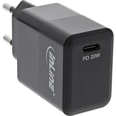 Abbildung von InLine® USB PD Netzteil Ladegerät Single Typ C, Power Delivery, 20W, schwarz