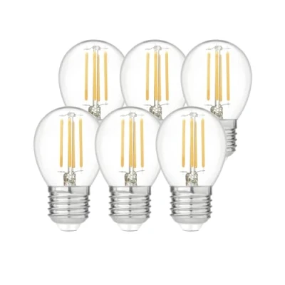 Abbildung von Garza 6er Pack LED Kugelfaden Glühbirne, E27 Fassung, warmes Licht (2700k), 4W, 470 Lumen, 240 Abstrahlwinkel, CRI 80.
