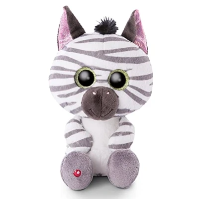 Abbildung von NICI 46951 Original Glubschis Mankalita 25 cm Kuscheltier Zebra mit großen Augen Flauschiges Plüschtier Glitzeraugen Schmusetier für Kuscheltierliebhaber, weiß/grau, 9