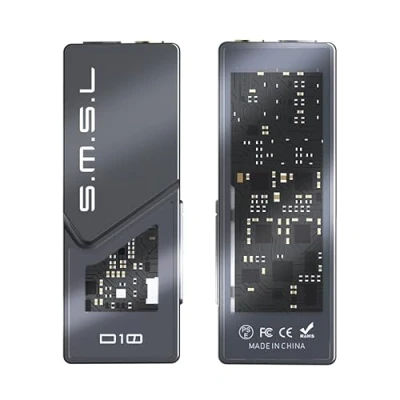 Abbildung von S.M.S.L D10 Audio Portable Mini Decoder Kopfhörerverstärker 2*CS43131 Chip 3.5mm Kopfhöreranschluss und 4.4mm symmetrischer Anschluss 500mW Ausgang DSD256 32Bit/384kHz (grau)