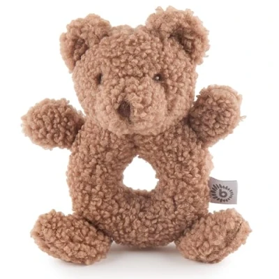 Abbildung von Bieco Kuscheltier Bär Mika mit Rassel Teddybär aus Bouclé Baby Plüsch Stofftier Plüschtier Teddy Tedy Bear Gute Besserung ab 0 Monate