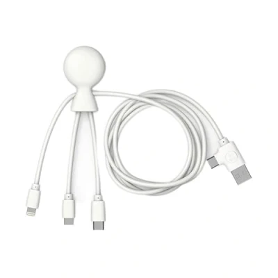 Abbildung von Xoopar Multi USB Kabel Mr Bio Smart Länge 1m NFC Funktion 4 in 1 C,USB,Micro USB,Lightning Universelles Ladegerät für Smartphone iPhone Samsung Google Huawei Xiaomi LG Kindle