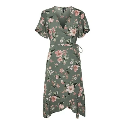 Abbildung von Vero Moda SAKI SS CALF WRAP GA NOOS Freizeitkleid, Damen, Größe: XS, Green