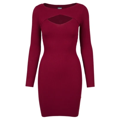 Abbildung von Urban Classics CUT OUT Etuikleid, Damen, Größe: XS, Burgundy