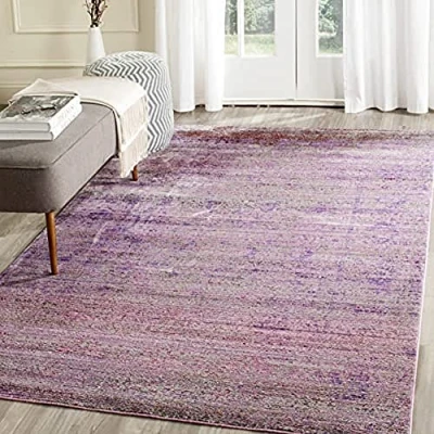 Abbildung von SAFAVIEH Boho Teppich für Wohnzimmer, Esszimmer, Schlafzimmer Valencia Collection, Kurzer Flor, Lavendel und Multi, 152 X 244 cm