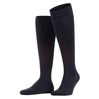 Abbildung von FALKE Herren Kniestrümpfe Family M KH nachhaltige biologische Baumwolle lang einfarbig 1 Paar, Blau (Dark Navy 6375) neu umweltfreundlich, 39 42