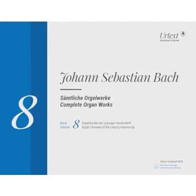 Abbildung von Sämtliche Orgelwerke in 10 Bänden. Band 8: Orgelchoräle der Leipziger Handschrift. Breitkopf Urtext (EB 8808): Neuausgabe Bänden Bd. Handschrift („18 Choräle“)