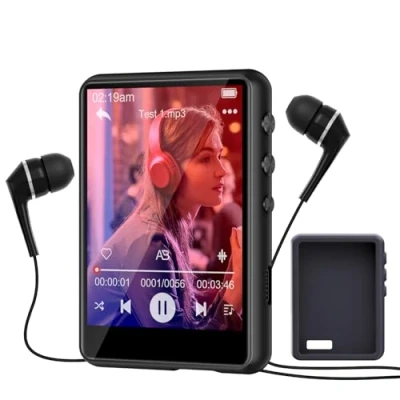 Abbildung von 64GB MP3 Player, Bluetooth 5.3 HiFi Music 2.4 Zoll Touchscreen Player mit Lautsprecher Recorder, FM Radio, Kinder Unterstützung für bis zu 128GB (Grau