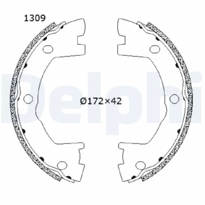 Abbildung von DELPHI LS2202 Handbremsbeläge NISSAN: Cabstar