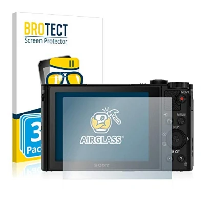 Abbildung von BROTECT Schutzglas für Sony Cyber Shot DSC WX500 (3 Stück) Schutzfolie Panzer Folie Glas [Extrem Kratzfest 9H, Anti Fingerprint, Ultra Transparent]