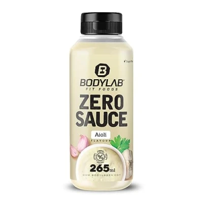 Abbildung von Bodylab24 Zero Sauce Aioli 265ml, kalorienarm, nur 3 9 kcal je 15g Portion, fett und zuckerreduziert, perfekt zum Verfeinern von Gerichten, als oder Dressing, ideal für jede Diät