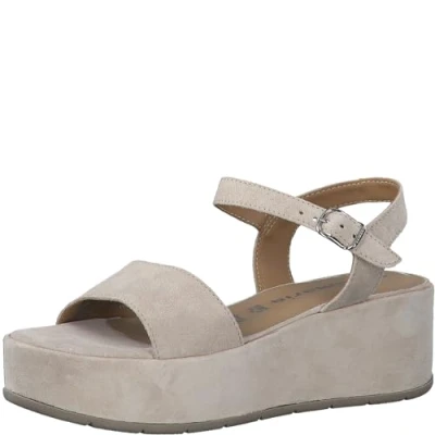 Abbildung von Tamaris Keilsandalette, Damen, Größe: 37, Ivory suede Schuhe