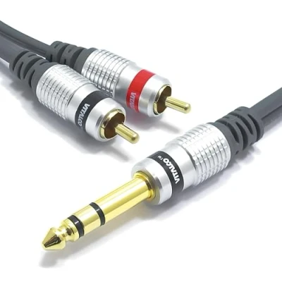 Abbildung von VITALCO 6.3mm Stereo Klinke auf Cinch Kabel 5m 2x Male Stecker zu Grosse Audio Adapter