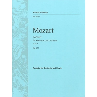 Abbildung von Klarinettenkonzert A dur KV 622 Ausgabe für Klarinette und Klavier (EB 8523)